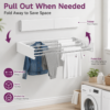 ECHOKRAFTS Wall Mounted Clothes Drying Rack, Foldable Retractable Laundry Rack with 5 Rods, 50 lb Capacity, Space Saving