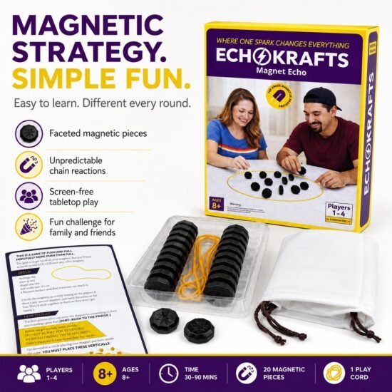 ECHOKRAFTS Magnet ECHO Magnetic Chess Game with String, Strategy Board Game, Ages 8+