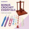 ECHOKRAFTS Wooden Dual Spindle Yarn Holder, Double Yarn Dispenser for Knitting and Crochet