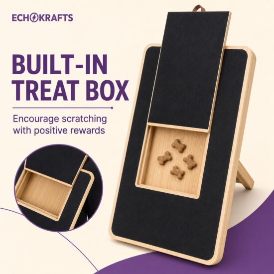 Dog Nail Scratch Board Wooden – Foldable Stand with 2 Extra self adhesive Sheets