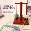 ECHOKRAFTS Wooden Dual Spindle Yarn Holder, Double Yarn Dispenser for Knitting and Crochet