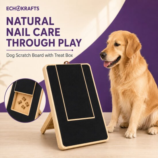 Dog Nail Scratch Board Wooden – Foldable Stand with 2 Extra self adhesive Sheets