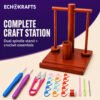 ECHOKRAFTS Wooden Dual Spindle Yarn Holder, Double Yarn Dispenser for Knitting and Crochet