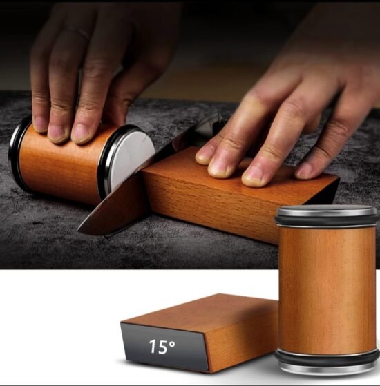 ECHOKRAFTS Rolling Knife Sharpener Kitchen Knife Sharpening Tool with 15 and 20 Degree Guides