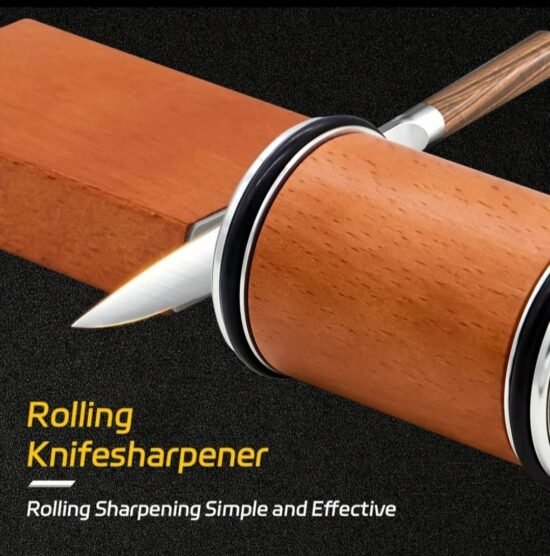 ECHOKRAFTS Rolling Knife Sharpener Kitchen Knife Sharpening Tool with 15 and 20 Degree Guides